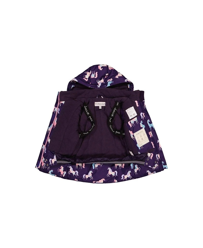 Deux par Toddler Girls (2T-5T) Two Piece Play Snowsuit Unicorn Print Pants
