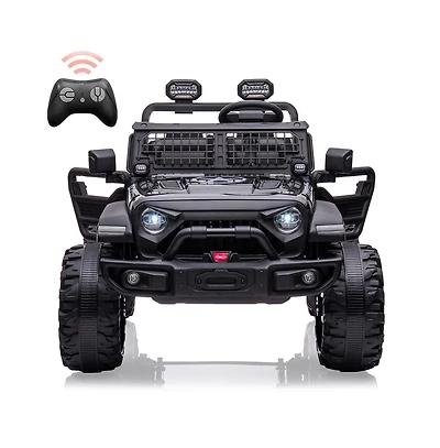 homfan 24V Kids Ride on 2 Seater Electric Car,Battery Powered Vehicle with Remote Control and Led Headlights for Ages 3
