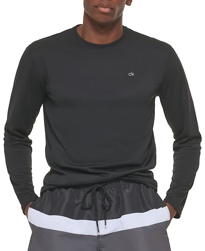 Calvin Klein Men's Long-Sleeve Quick-Dry Logo Performance Rash Guard