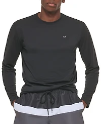 Calvin Klein Men's Long-Sleeve Quick-Dry Logo Performance Rash Guard