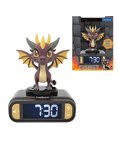 Lexibook , Alarm Clock, Dragon Night Light with Sound Effects, RL800DRA