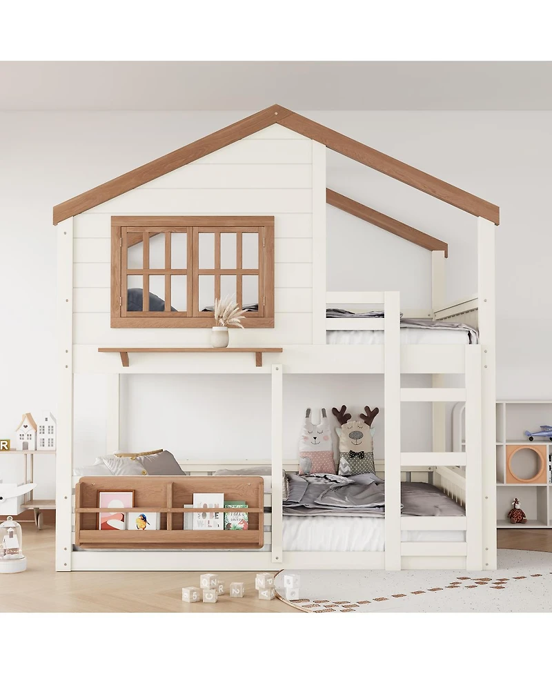 Streamdale Furniture House Bunk Bed With Bookshelf