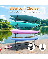 Boyel Living Steel Kayak Storage Rack Vertical 8 Capacity Adjustable Shelves Heavy Duty