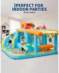 homfan 12-in-1 Inflatable Bounce House With Slide and Water Play, For 2-8 Kids, Ages 3+