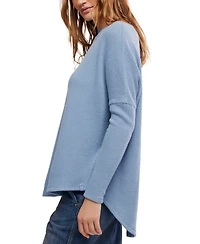 Free People Women's Latte Blues Thermal Long Sleeve Top