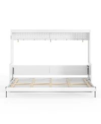 Streamdale Furniture Murphy Bed with a desk, Usb Charging Station, Led Lights