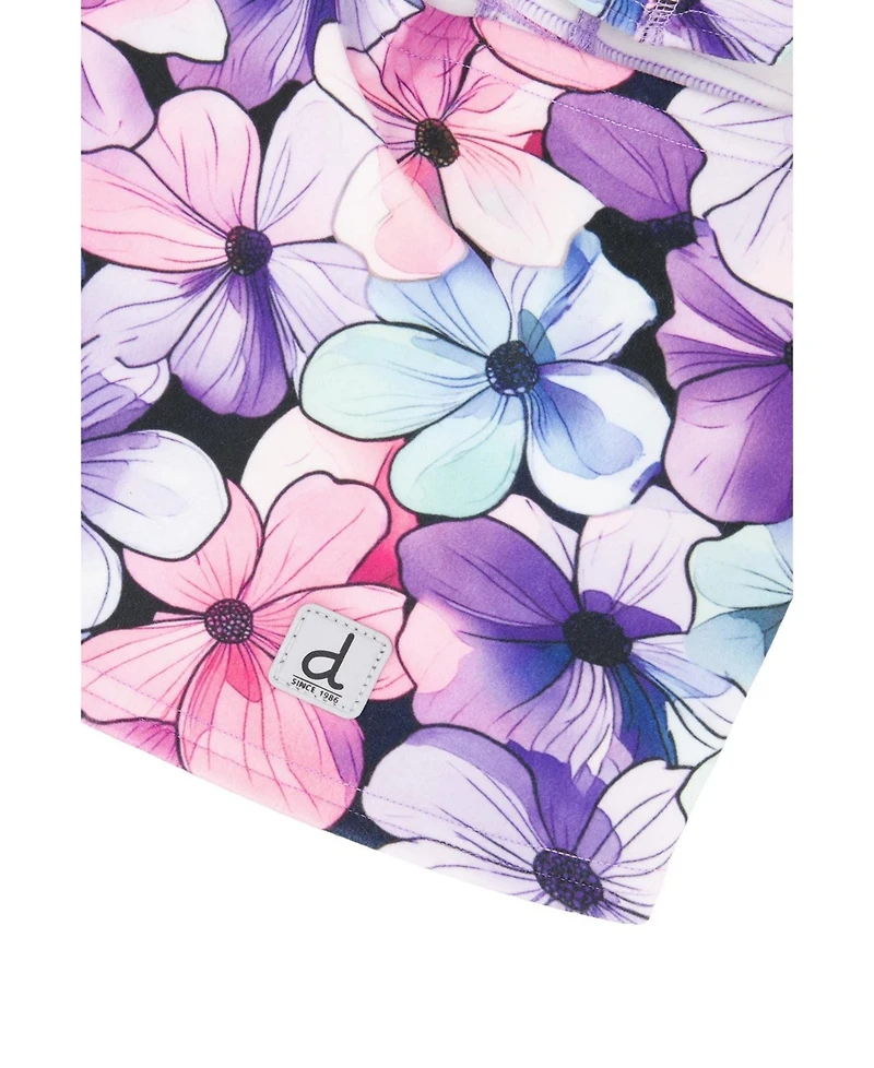 Deux par Deux Little and Big Girl (5-14) Brushed Jersey Balaclava Floral Print