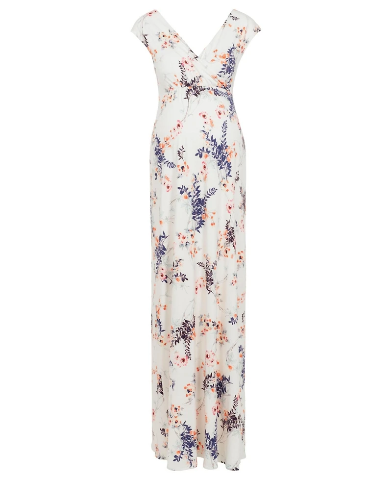 Tiffany Rose Maternity Alana Maxi Floral-Print V-Neck Empire-Waist Dress