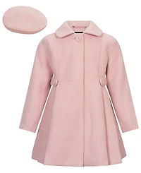 S Rothschild & Co Toddler Girls' 2T-5T Long-Sleeve Side Tab Coat With Beret