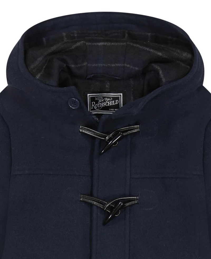 S Rothschild & Co Toddler Boys' 2T-5T Iconic Toggle Coat With Plaid Scarf