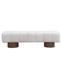 sumyeg Upholstered Dining Bench for Bedroom Entryway or Living Room with Boucle Fabric,300lbs Capacity