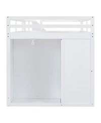 Streamdale Furniture Wood Loft Bed With Built-in Wardrobes, Cabinets and Drawers