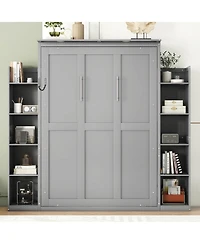 Streamdale Furniture Murphy Bed With Shelves and Led Lights