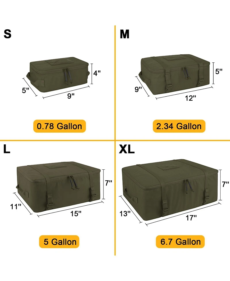 Piscifun 4 Packing Cubes Waterproof Nylon Ykk Zippers Travel Organizer Bags