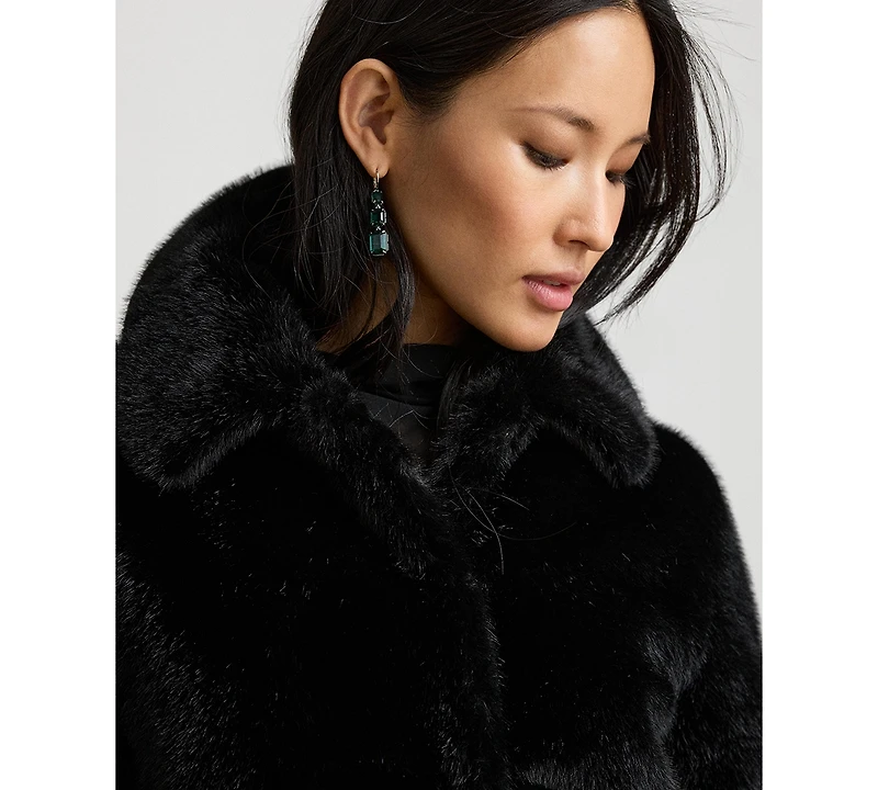 Lauren Ralph Women's Faux Fur Collared Jacket