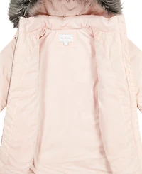 Calvin Klein Girls' 7-16 Aerial Hooded Puffer Jacket