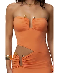 Jluxlabel Women's Sun-Kissed Glow Maxi Strapless-Cutout Dress