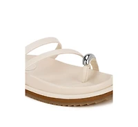 London Rag Womens Flipper Faux Leather Strappy Slip Ons