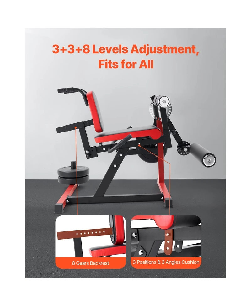 Vevor Leg Extension Curl Machine Seated Leg Rotary Extension Bench for Thigh 550lbs