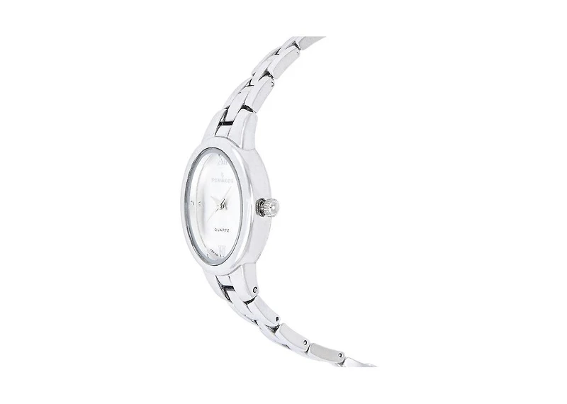 Peugeot Women's Silver 30x25mm Oval Dial Link Bracelet Watch