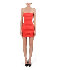 Nocturne Women's Strapless Ribbed Mini Dress