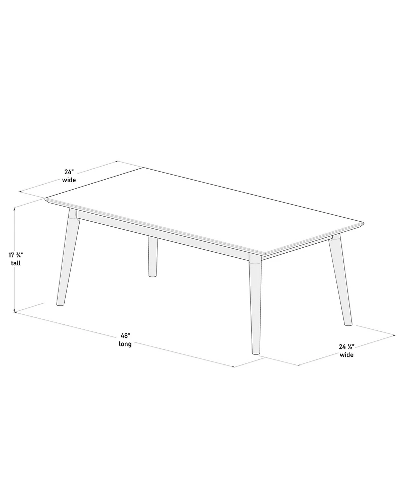 Sunset Living Furniture Mid-Century Modern Rectangular Coffee Table