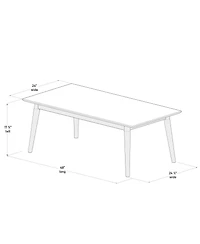 Sunset Living Furniture Mid-Century Modern Rectangular Coffee Table