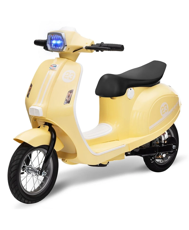 Homfan 24V 350W electric ride-on motorcycle with rear brake, twist throttle, and Led lights for kids