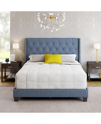 Boyd Sleep Mia Linen Tufted Platform Bed Frame