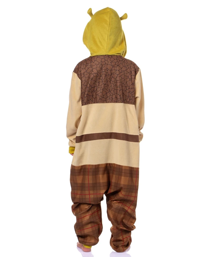 Shrek DreamWorks Boys' 4- 16 Character Ogre Union Suit Sleep Kids Hooded Pajama
