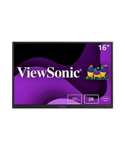 ViewSonic VG1656-2K 16" 16:10 Wqxga Portable Usb-c Ips Led Monitor