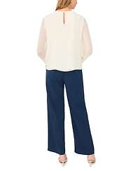 Vince Camuto Women's Gathered Crewneck Long-Sleeve Blouse