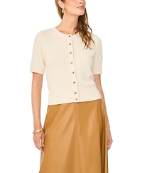Vince Camuto Women's Crewneck Short-Sleeve Cardigan
