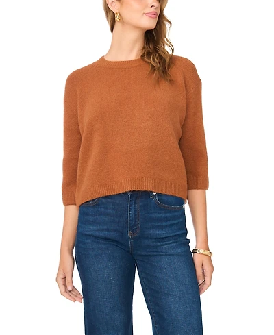 Vince Camuto Women's Elbow-Sleeve Crewneck Sweater