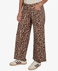 Ruby Rd. Petite Cheetah Print Wide-Leg Jeans