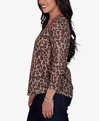 Ruby Rd. Petite Cheetah Print Knit Top