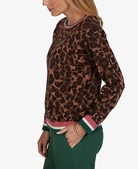 Ruby Rd. Petite Cheetah Print Knit Sweater