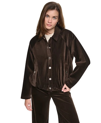 Dkny Jeans Petite Modern-Fit Snap-Front Cotton-Blend Jacket