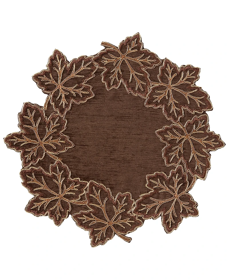 Lenox Lurex Leaves Velvet Round Placemat, 15" x 15"