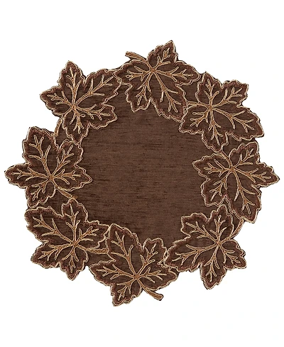 Lenox Lurex Leaves Velvet Round Placemat, 15" x 15"