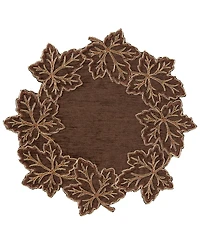 Lenox Lurex Leaves Velvet Round Placemat, 15" x 15"