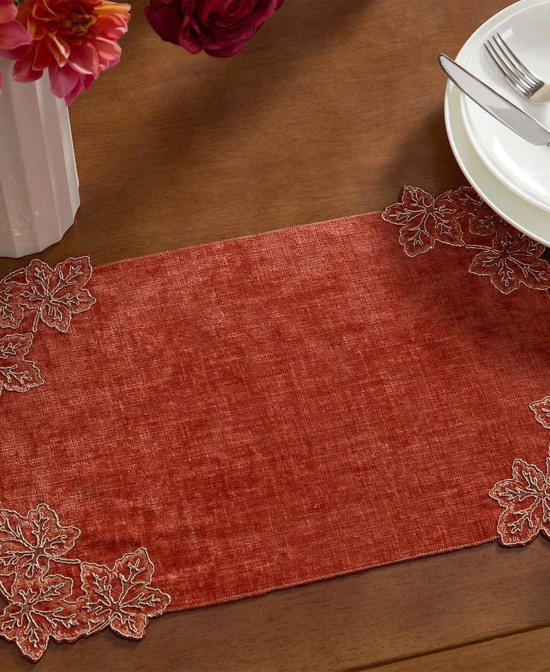 Lenox Lurex Leaves Velvet Rectangular Placemat, 13" x 19"