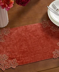 Lenox Lurex Leaves Velvet Rectangular Placemat, 13" x 19"