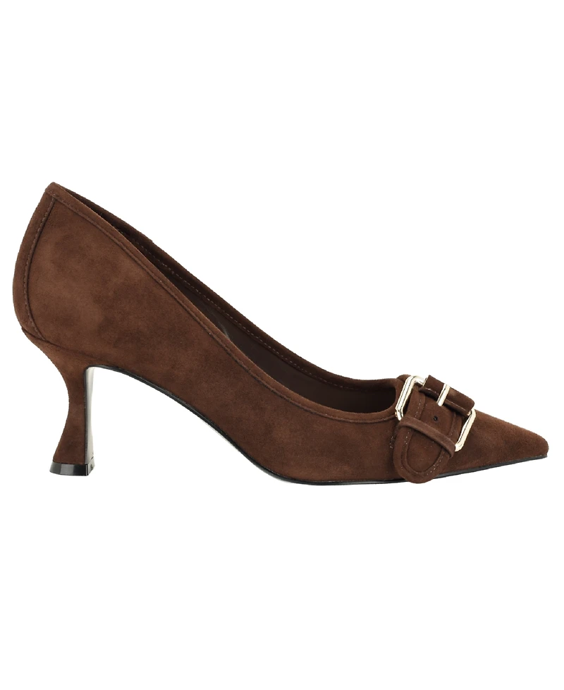 Guess Women's Andey Buckle Sculpted Kitten Heel Pumps