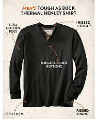 Legendary Whitetails Mens Double Layer Thermal Henley Long Sleeve Shirt