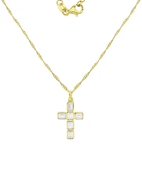 Macy's 14k Gold-Plated Minimalist Cross Chain Necklace
