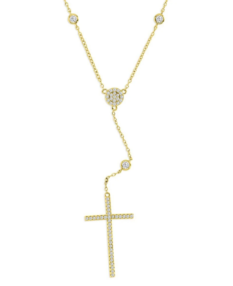 Macy's 14k Gold-Plated Y Shape Chain Cross Necklace