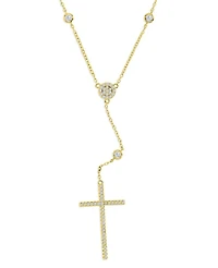 Macy's 14k Gold-Plated Y Shape Chain Cross Necklace