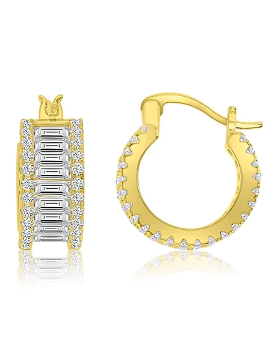 Macy's 14k Gold-Plated Casual Baguette Hoop Earrings