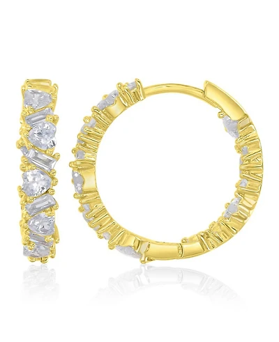 Macy's 14k Gold-Plated Long Bar Hoop Earrings
